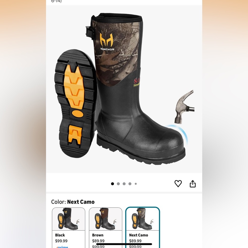 Men's Black and Camo Boots